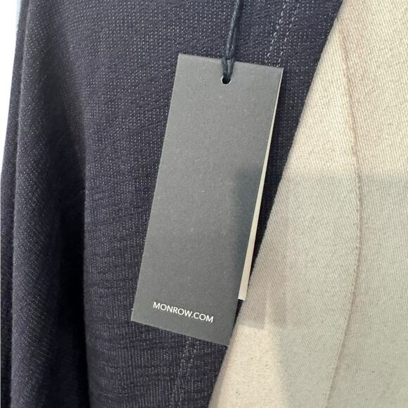 Monrow SUPER SOFT OPEN BACK SHIRRED DRESS BLACK Long Sleeve Size Small NEW - Picture 7 of 14